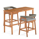 3-Piece Patio Counter Height Bar Set with Cushioned Stools by LJGDeals