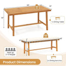 3-Piece Patio Dining Set for 4 People Farmhouse Furniture by LJGDeals