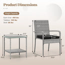 3 Piece Patio Furniture Set with Seat Cushions and Tempered Glass Tabletop for Balcony by LJGDeals