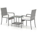 3 Piece Patio Furniture Set with Seat Cushions and Tempered Glass Tabletop for Balcony by LJGDeals
