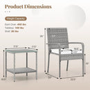 3 Piece Patio Furniture Set with Seat Cushions and Tempered Glass Tabletop for Balcony by LJGDeals