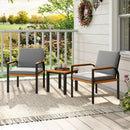 3 Piece Patio Furniture Set Outdoor Conversation Set with Coffee Table-Grey by LJGDeals