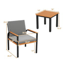 3 Piece Patio Furniture Set Outdoor Conversation Set with Coffee Table-Grey by LJGDeals