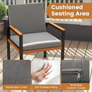 3 Piece Patio Furniture Set Outdoor Conversation Set with Coffee Table-Grey by LJGDeals