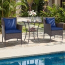 3 Pieces Patio Furniture Set with Cushioned Patio Chairs and Tempered Glass Coffee Table-Brown by LJGDeals