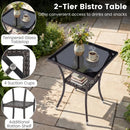 3 Pieces Patio Furniture Set with Cushioned Patio Chairs and Tempered Glass Coffee Table-Brown by LJGDeals