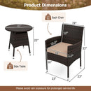 3 Piece Patio Furniture Set Outside Bistro Set for Porch by LJGDeals