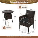 3 Piece Patio Furniture Set Outside Bistro Set for Porch by DirectDeals