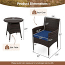 3 Piece Patio Furniture Set Outside Bistro Set for Porch by LJGDeals