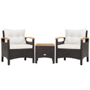 3 Pieces Patio Rattan Furniture Set with Removable Cushion by LJGDeals