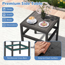 3 Piece Patio Furniture Set with 2 Modern Rattan Armchair and 25 Inch Squire Side Table-Black