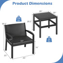 3 Piece Patio Furniture Set with 2 Modern Rattan Armchair and 25 Inch Squire Side Table-Black by LJGDeals