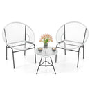 3PCS Patio Acapulco Furniture Bistro Set with GlassTable-Black by LJGDeals