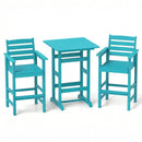 3-Piece Patio HDPE Bar Set with Square High-Top Table for Backyard and Poolside by DirectDeals