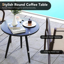 3 Piece Patio Metal Aluminum Wide Armchair and Table Set-Rusic Brown by LJGDeals