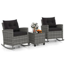 3-Piece Patio Rocking Chair Set with Glass Table & Cushions by LJGDeals