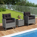 3-Piece Patio Rocking Chair Set with Glass Table & Cushions by LJGDeals