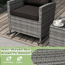 3-Piece Patio Rocking Chair Set with Glass Table & Cushions by DirectDeals