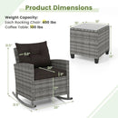 3-Piece Patio Rocking Chair Set with Glass Table & Cushions by LJGDeals