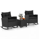 3-Piece Patio Rocking Chair Set with Glass Table & Cushions by LJGDeals