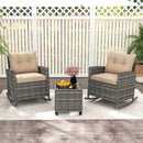 3-Piece Patio Rocking Chair Set with Glass Table by LJGDeals