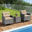 3-Piece Patio Rocking Chair Set with Glass Table by LJGDeals