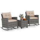 3-Piece Patio Rocking Chair Set with Glass Table by LJGDeals