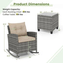3-Piece Patio Rocking Chair Set with Glass Table by LJGDeals