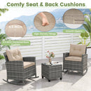 3-Piece Patio Rocking Chair Set with Glass Table by LJGDeals