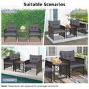 3 Piece Patio Rattan Furniture Set with Acacia Wood Tabletop by LJGDeals