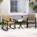 3 Piece Patio Rocking Set with Smooth Rocking Motion Outdoor Rocker Chair Bistro Set by LJGDeals