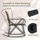 3 Piece Patio Rocking Set with Smooth Rocking Motion Outdoor Rocker Chair Bistro Set by LJGDeals
