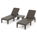 3-Piece Patio Set with 2 Adjustable Lounger Chairs and Rattan Side Table by LJGDeals
