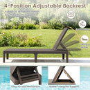 3-Piece Patio Set with 2 Adjustable Lounger Chairs and Rattan Side Table by DirectDeals