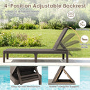 3-Piece Patio Set with 2 Adjustable Lounger Chairs and Rattan Side Table by LJGDeals