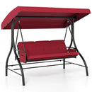 3-Piece Patio Swing with Canopy Removable Cushions and Side Pockets by LJGDeals
