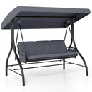 3-Piece Patio Swing with Canopy Removable Cushions and Side Pockets by LJGDeals