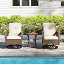 3-Piece Patio Swivel Rocker Set with Glass Side Table by LJGDeals