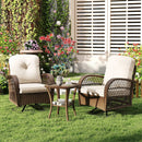 3-Piece Patio Swivel Rocker Set with Glass Side Table by DirectDeals