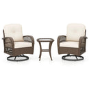3-Piece Patio Swivel Rocker Set with Glass Side Table by DirectDeals