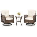 3-Piece Patio Swivel Rocker Set with Glass Side Table by DirectDeals