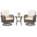 3-Piece Patio Swivel Rocker Set with Glass Side Table by LJGDeals