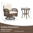 3-Piece Patio Swivel Rocker Set with Glass Side Table by DirectDeals