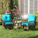 3-Piece Patio Swivel Rocker Set with Glass Side Table by LJGDeals