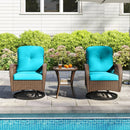 3-Piece Patio Swivel Rocker Set with Glass Side Table by DirectDeals