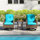 3-Piece Patio Swivel Rocker Set with Glass Side Table by LJGDeals