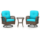 3-Piece Patio Swivel Rocker Set with Glass Side Table by LJGDeals