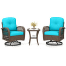 3-Piece Patio Swivel Rocker Set with Glass Side Table by LJGDeals