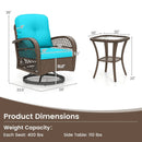 3-Piece Patio Swivel Rocker Set with Glass Side Table by DirectDeals