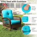 3-Piece Patio Swivel Rocker Set with Glass Side Table by LJGDeals